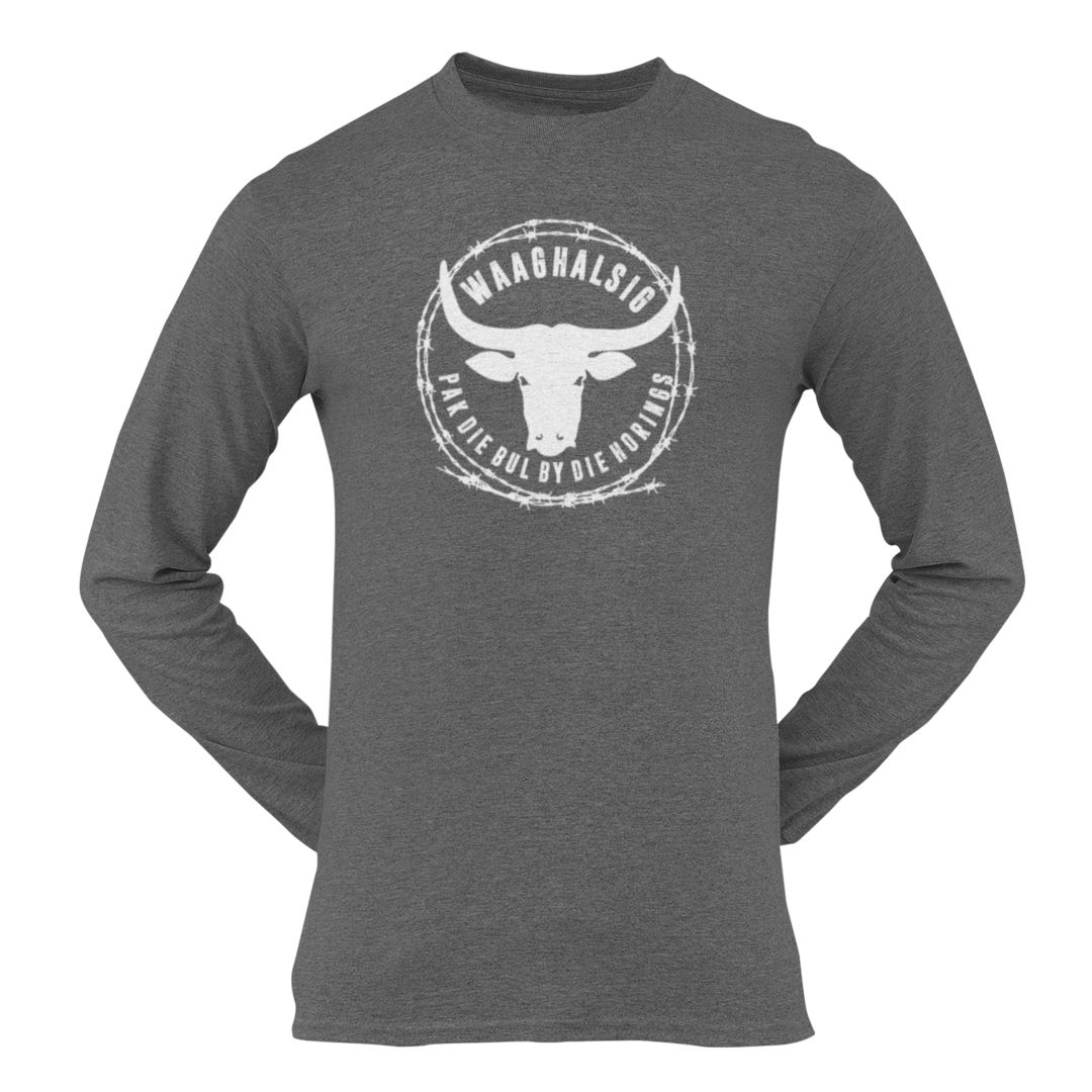 Donker Grys Logo Langmou T-Hemp (Small en Large oor)