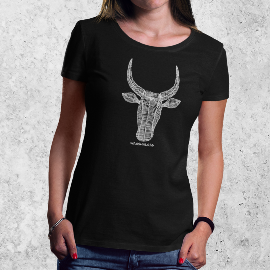 Swart Geweefde Nguni Dames T-Hemp