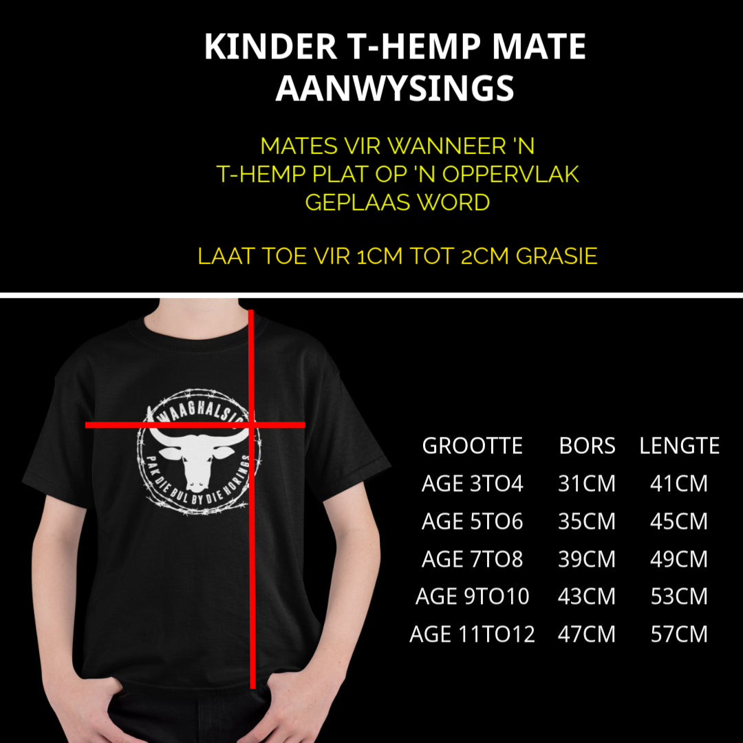 Swart Waaghalsig Logo - Dogter T-Hemp (3tot4, 7tot8 & 9-10 oor)