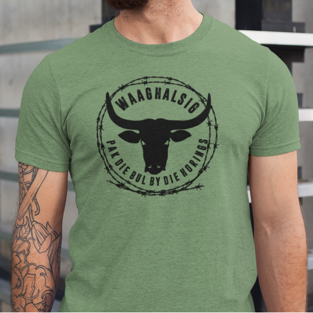 Groen Melange Logo T-Hemp